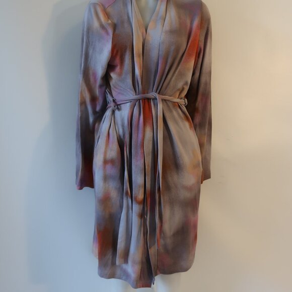 Womens Bumble Bella by Jill Martin Lavender Dreamy Watercolor Jersey Spa Robe M - Picture 7 of 11